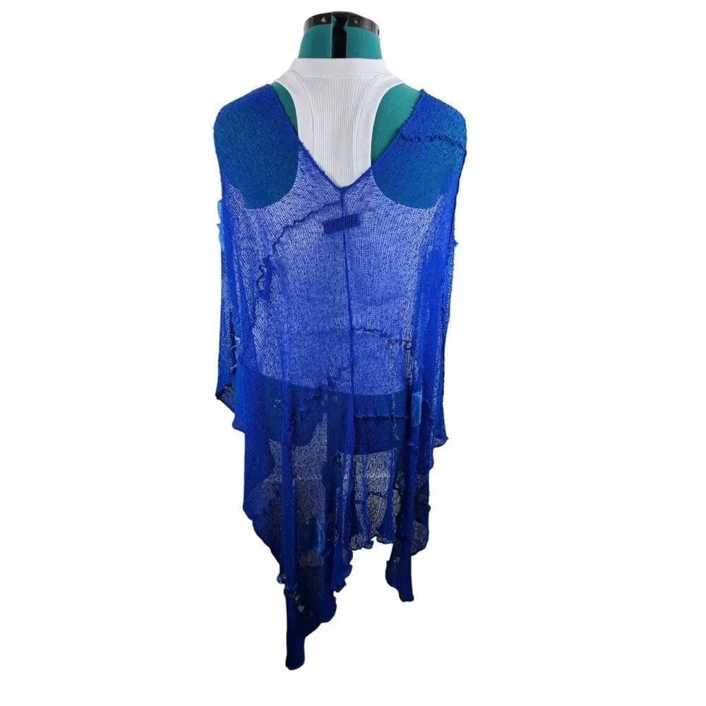 Nordstrom blue artistic scarf wrap